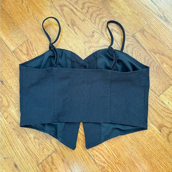 Garage Black Vest Crop Top - Picture 3 of 4